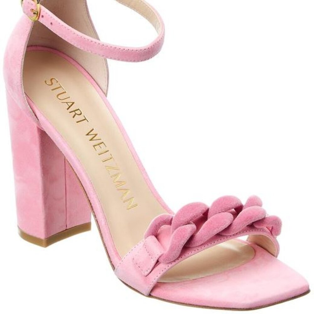 Stuart Weitzman Amelina pink suede sandals